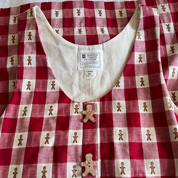 Vintage Marianna Originals Christmas dress gingerbread man - Picture 7 of 8
